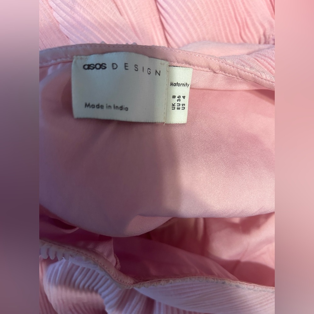 ASOS Maternity One-Shoulder Pink Ribbed Maternity Dress - Picture 3 of 6